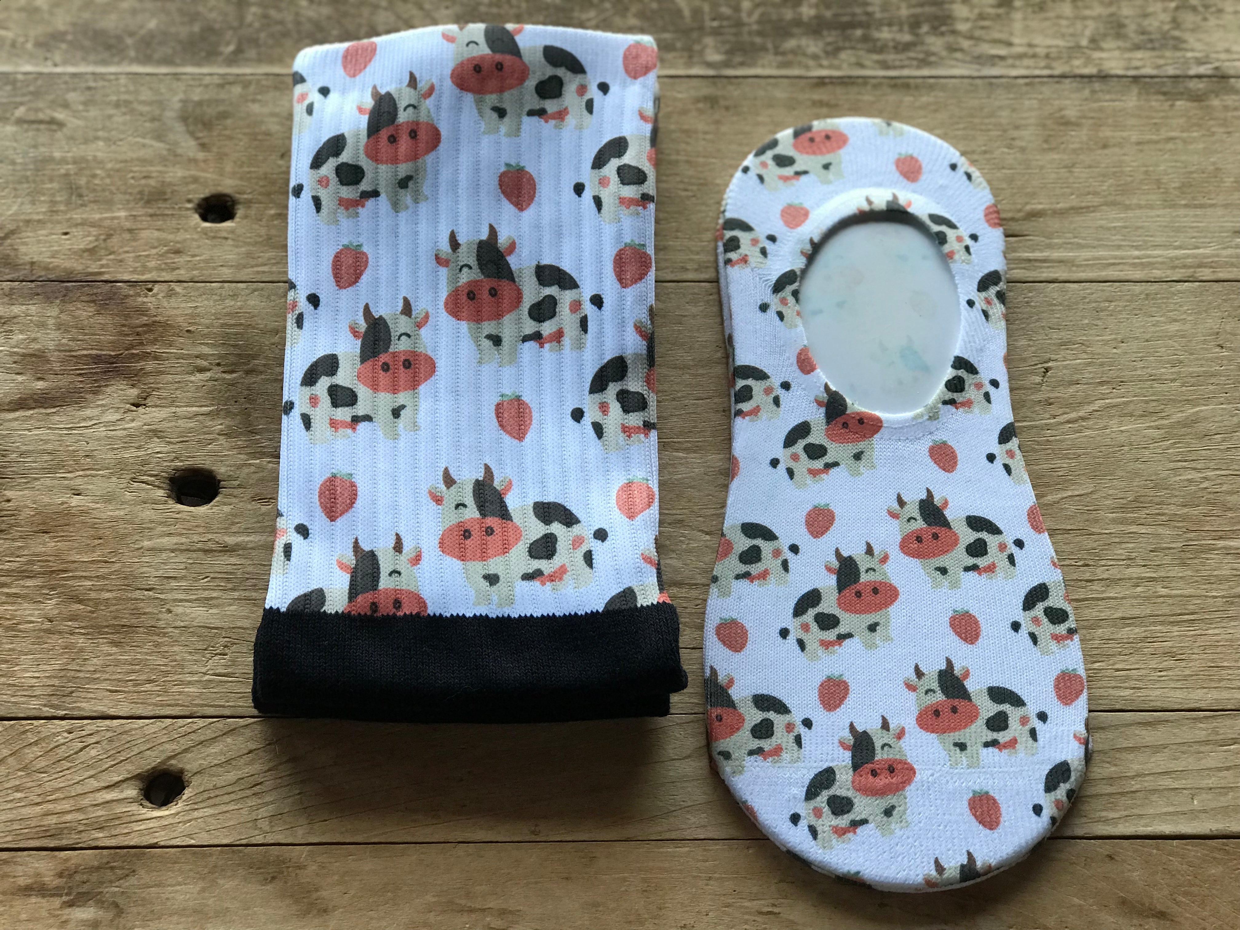 Strawberry Milk (White) His & Hers Crew Socks