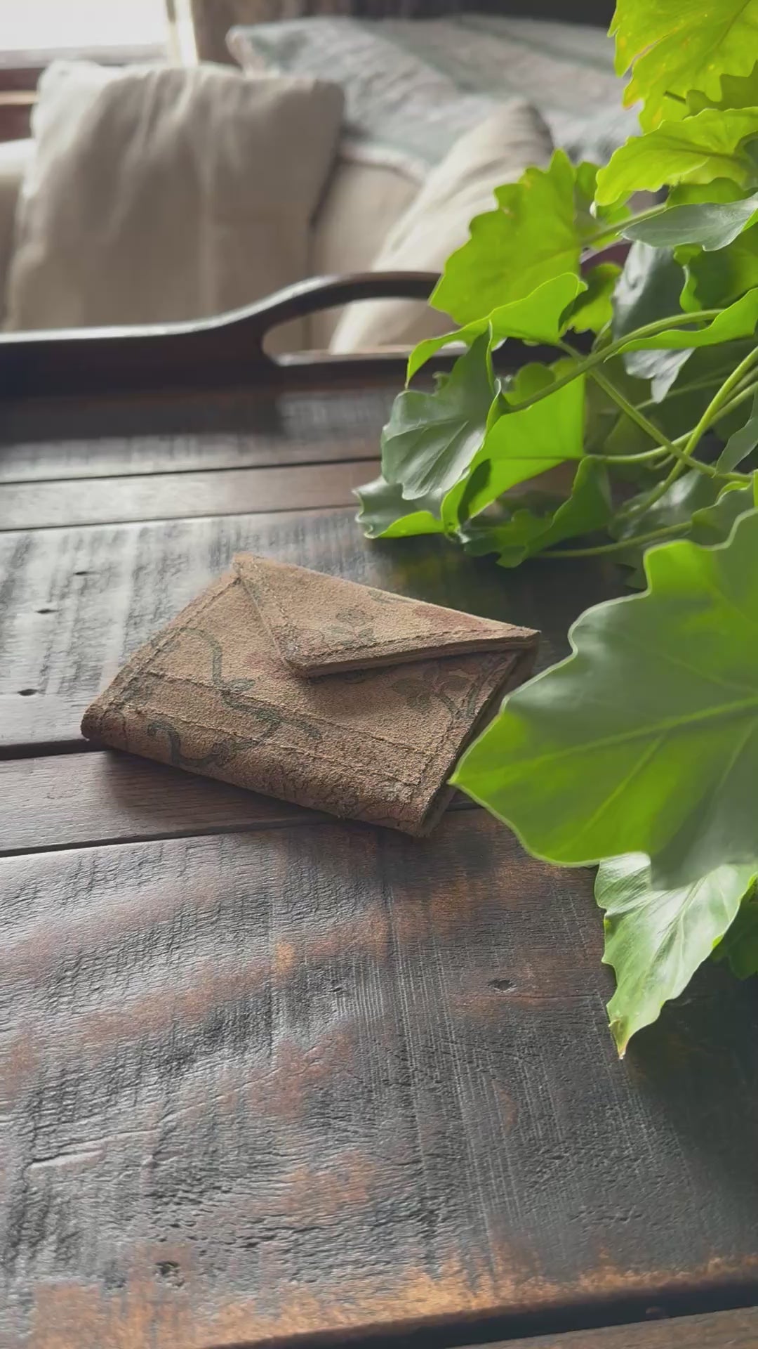 Vintage Floral Suede Leather Wallet - Limited Edition