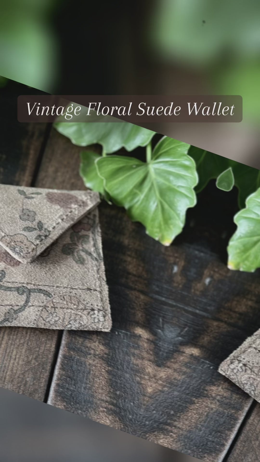 Vintage Floral Suede Leather Wallet - Limited Edition