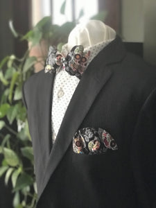 Self Tie Bow Tie with Pocket Square/Face Mask