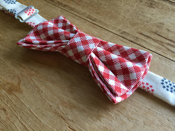 Boy's Bow Tie ~ Red Checkered