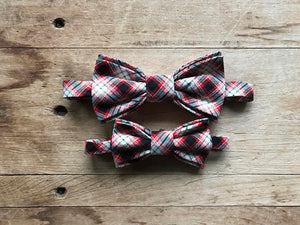 Father/Son Bow Tie Set ~ Gift Set ~ Black & Red Plaid