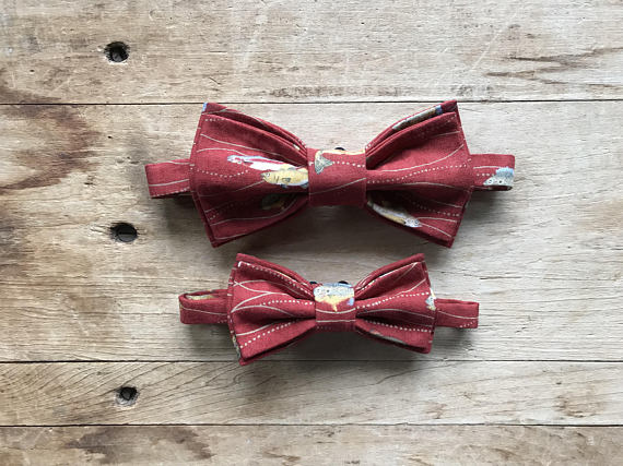 Father/Son Bow Tie Set ~ Fly Fishing ~ Adjustable Bow Tie