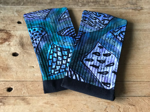 "Letting Go" Abstract His & Hers Socks