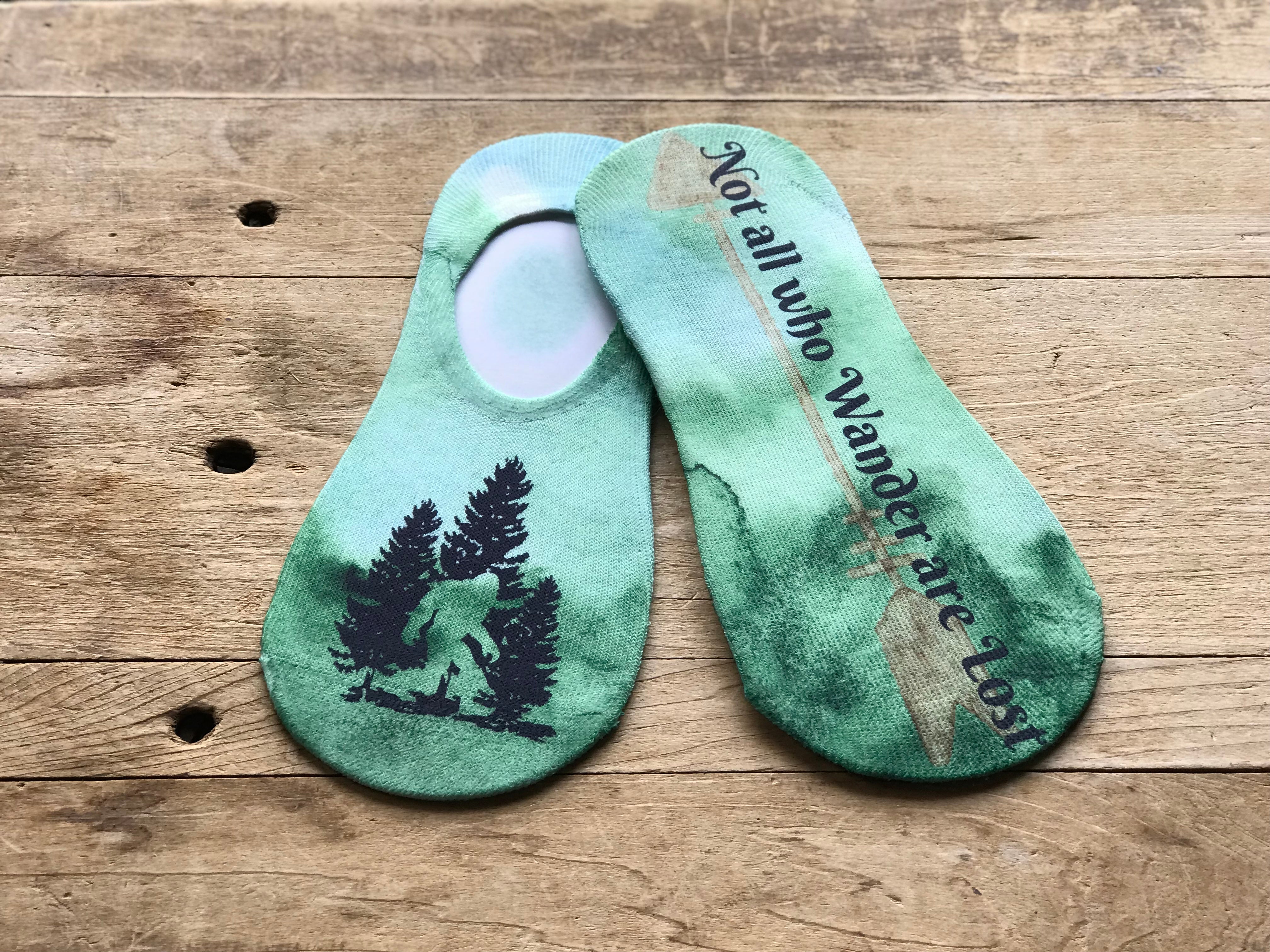 Not all who Wander are Lost Bigfoot No-Show Socks