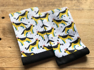 Geometric German Shepherd Crew Socks