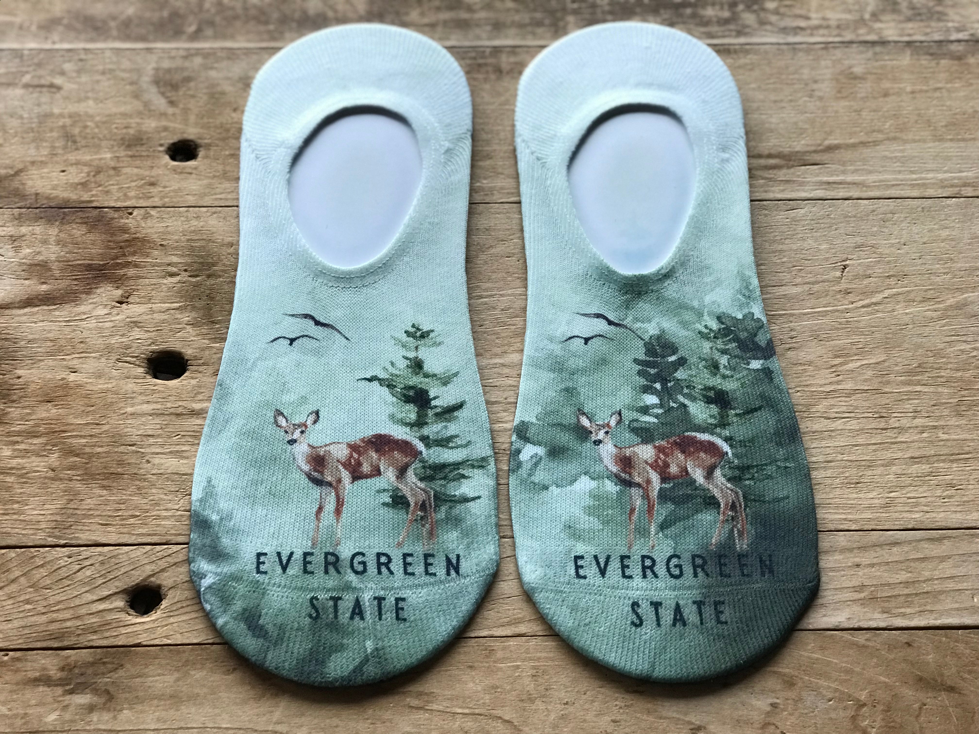 Into the Woods Evergreen State No-Show Socks