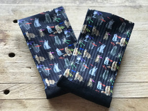 Cats with Laser Beam Eyes His & Hers Socks