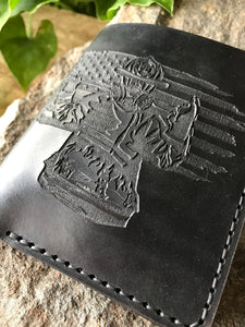 Firefighter Leather Bifold Wallet (Black)