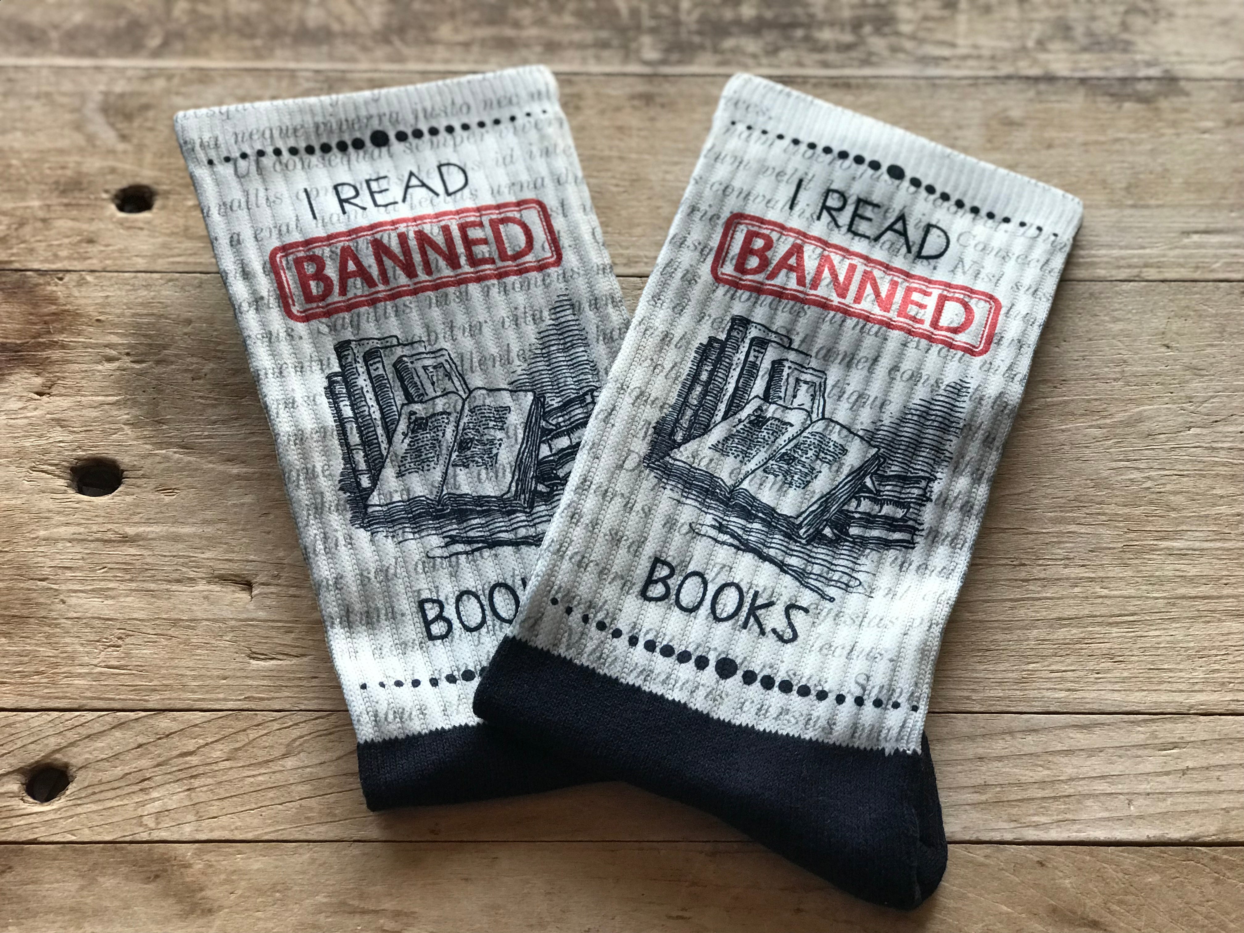 I Read Banned Books Crew Socks