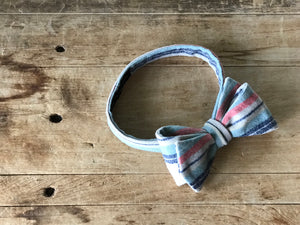 Made with Pendleton®️ Wool Fabric| Self-Tie Bow Tie | Striped with Muted Colors