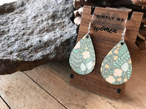 Floral Teardrop Dangle Earrings