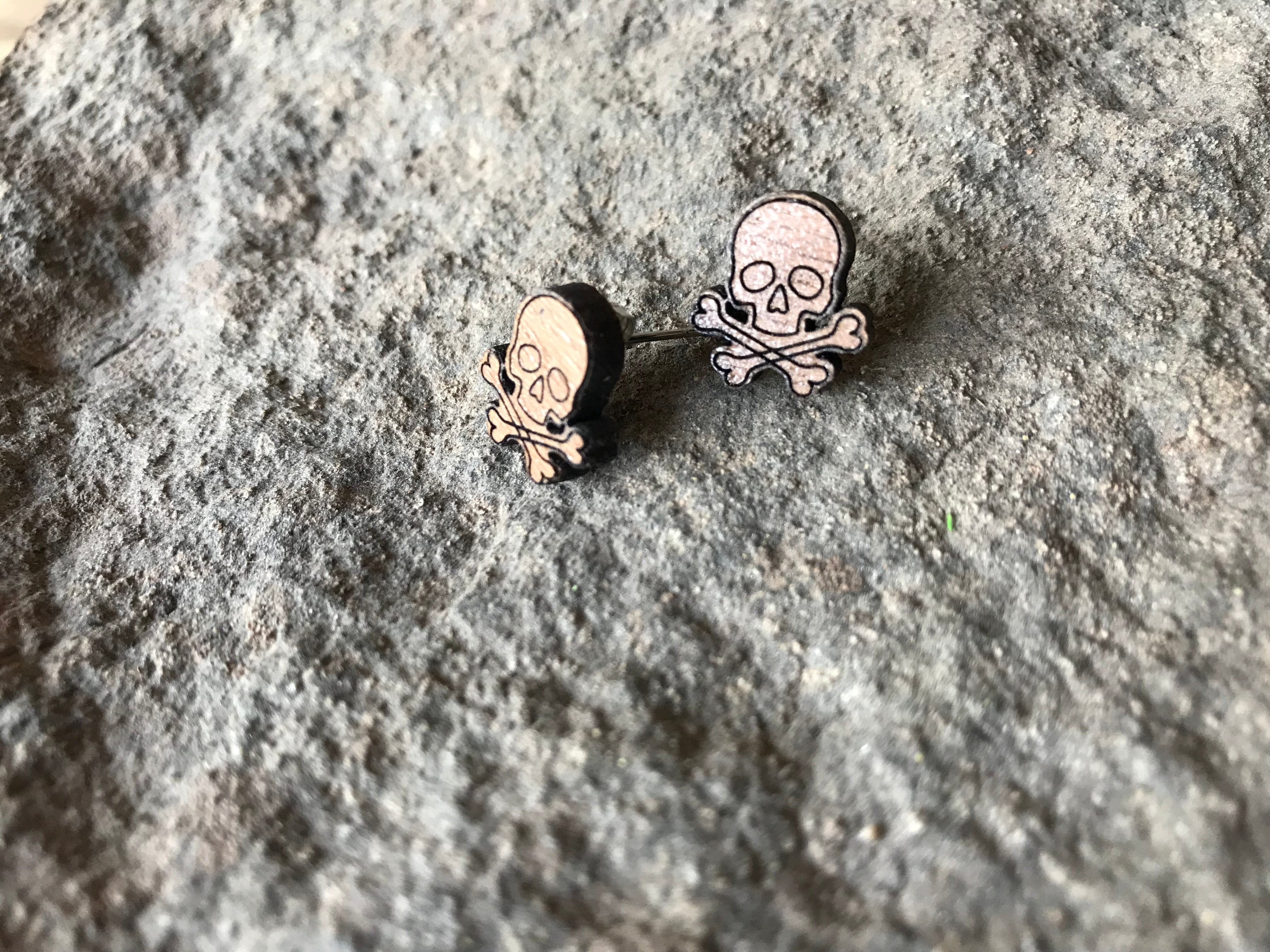 Skull and Crossbones Stud Earrings