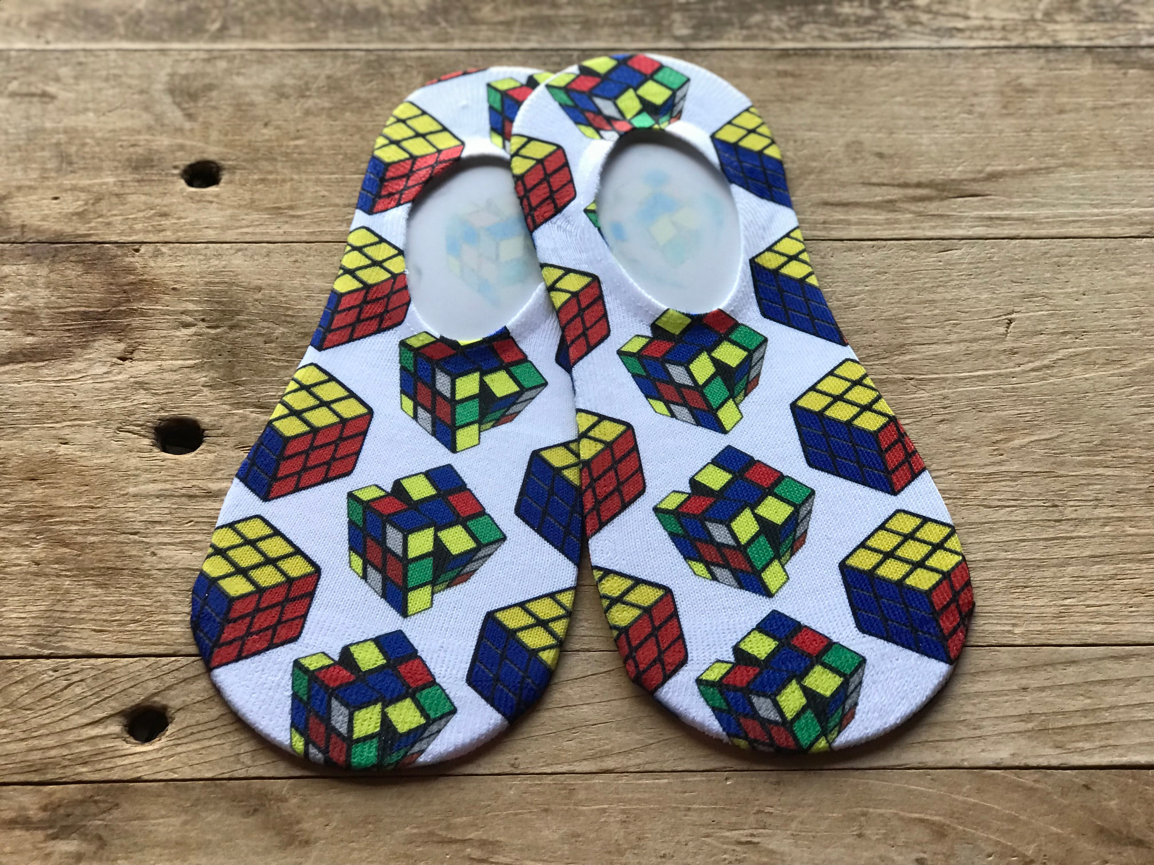 Rubik's Cube No-Show Socks