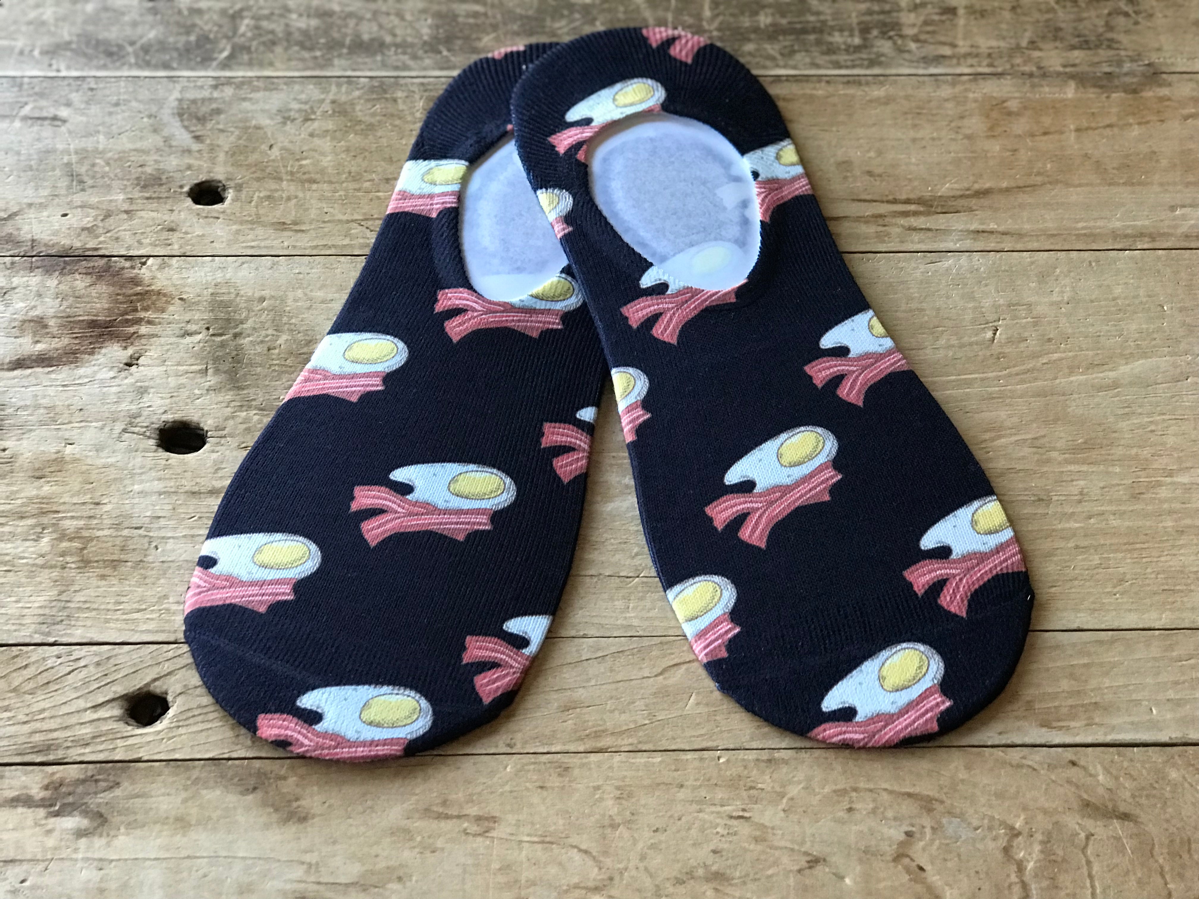 Bacon and Eggs No-Show Socks (Set of 3)