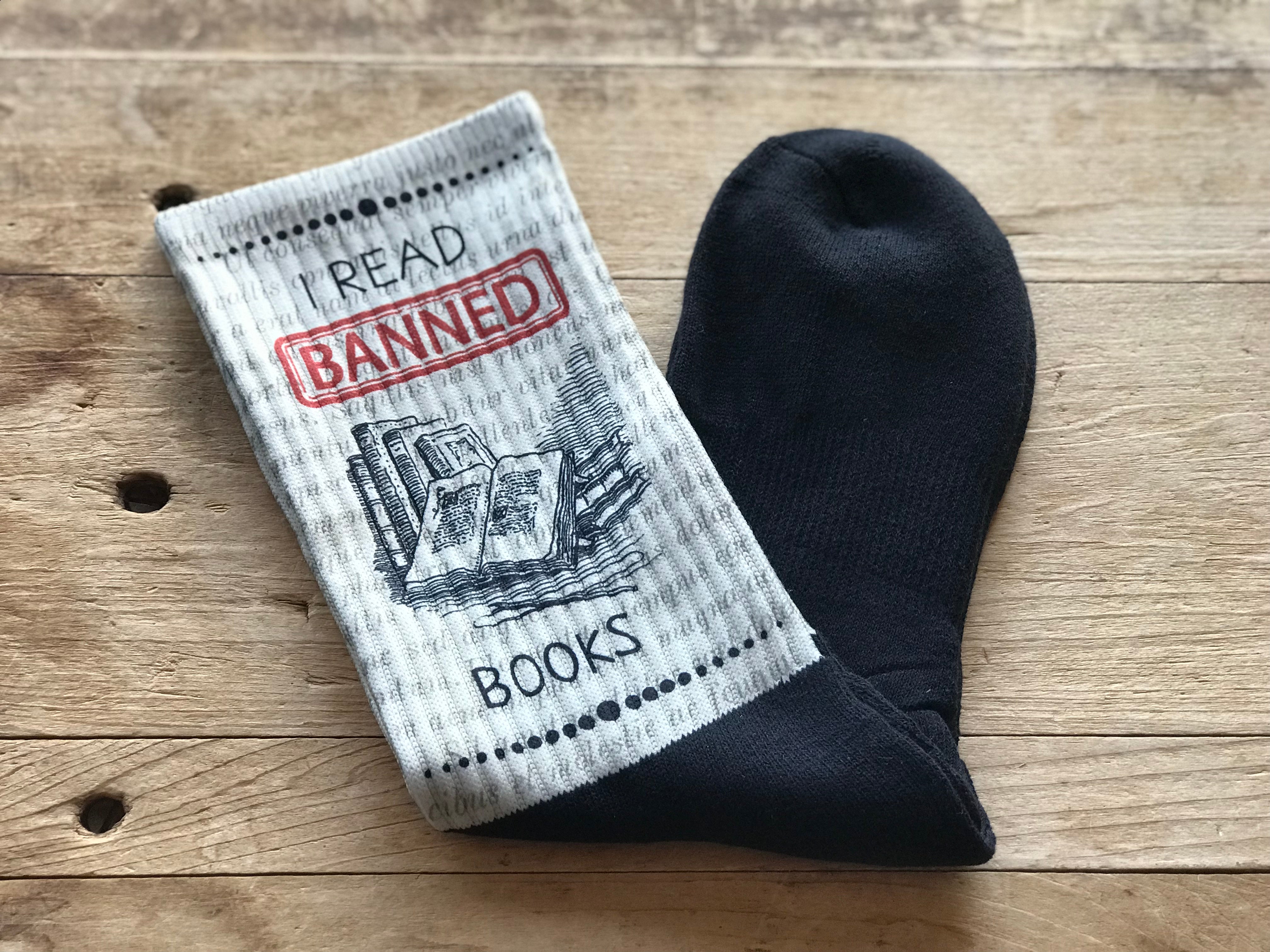 I Read Banned Books Crew Socks