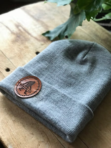City & State Bigfoot Leather Patch on Beanie