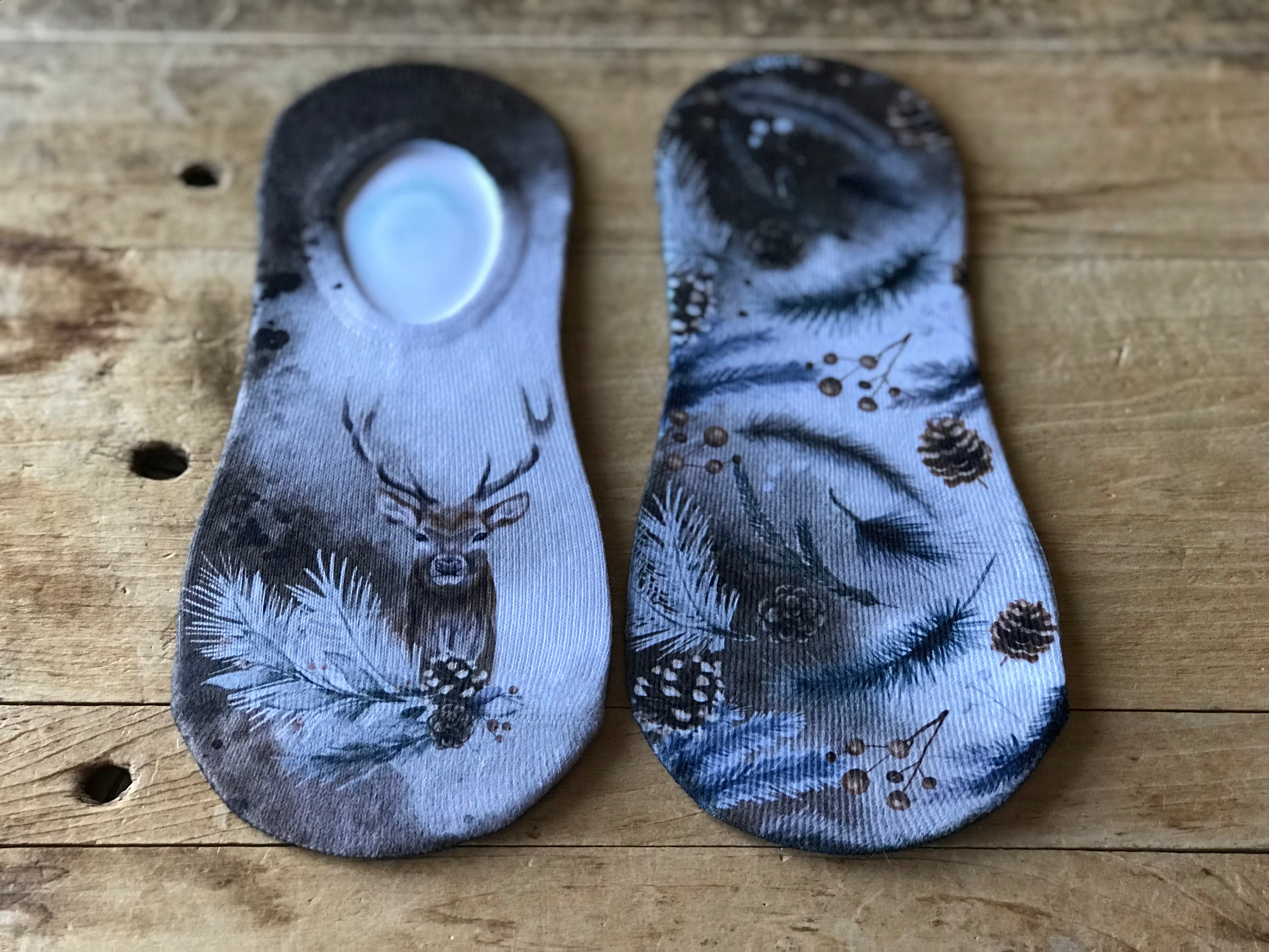 Woodland Deer No-Show Socks