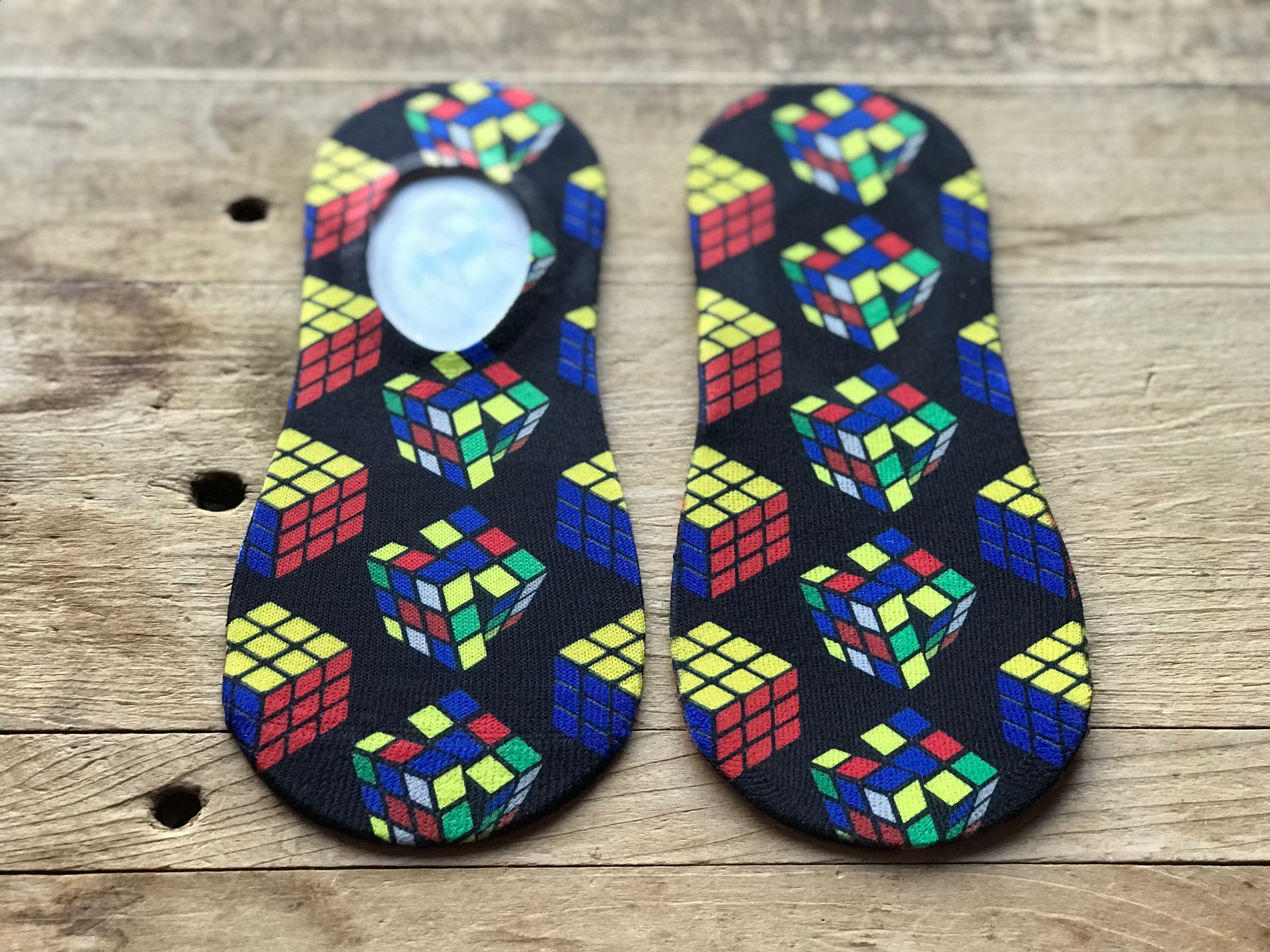 Rubik's Cube No-Show Socks