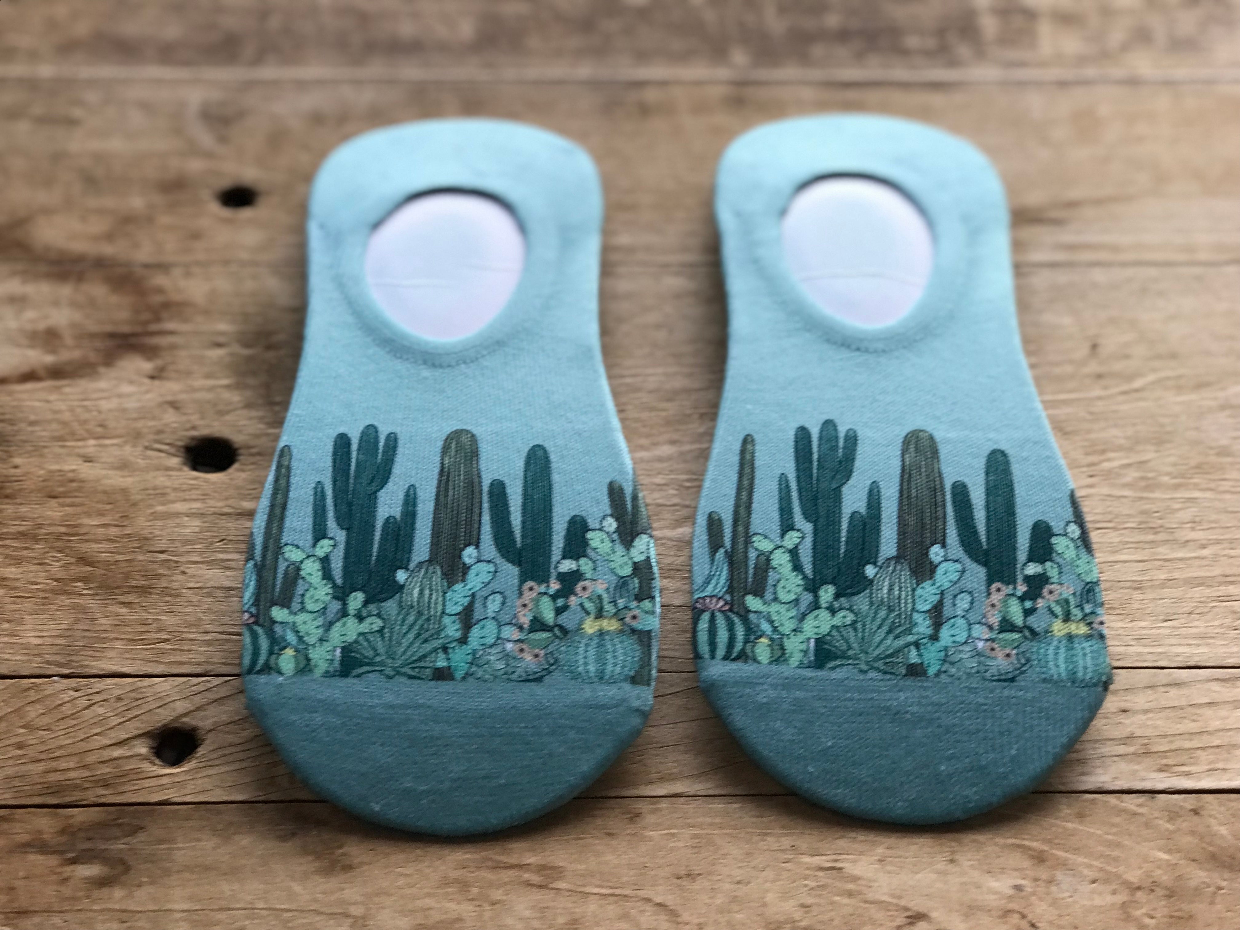 Wild Cactus Forest No-Show Socks
