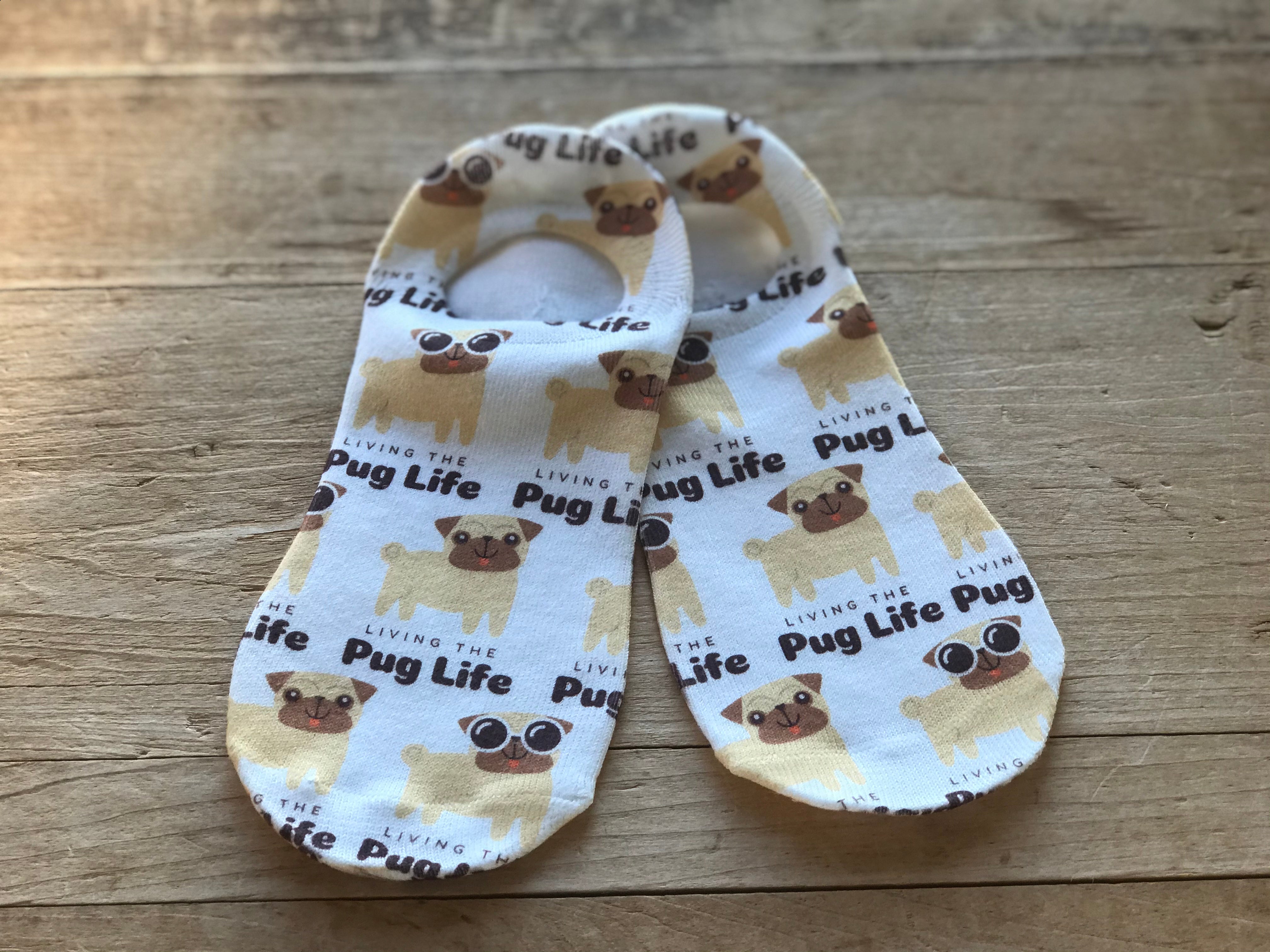 Pug No-Show Socks