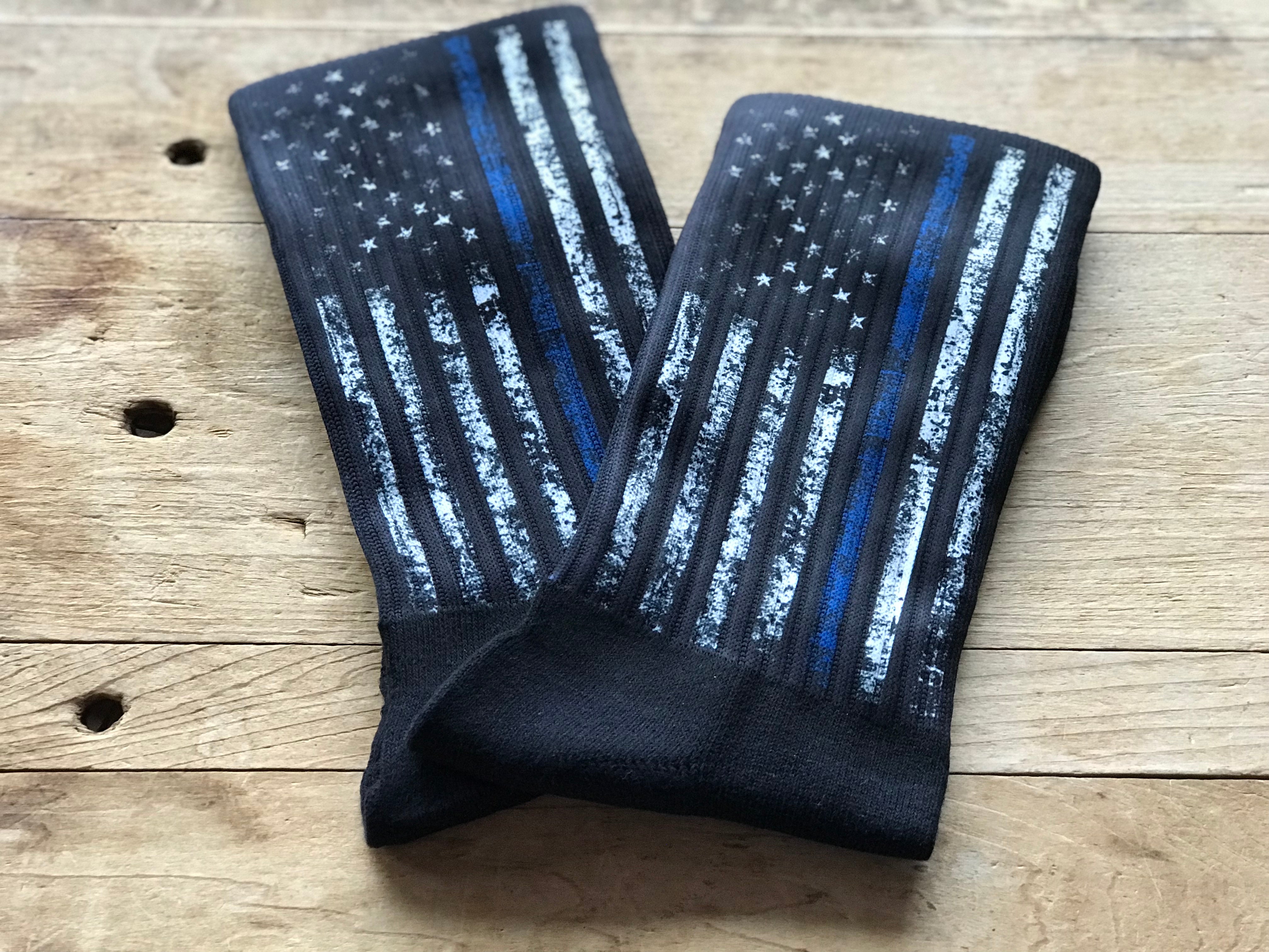 Police Blue Crew Socks