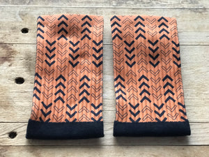 Abstract Lined Arrows His & Hers Socks (Burnt Orange & Black)