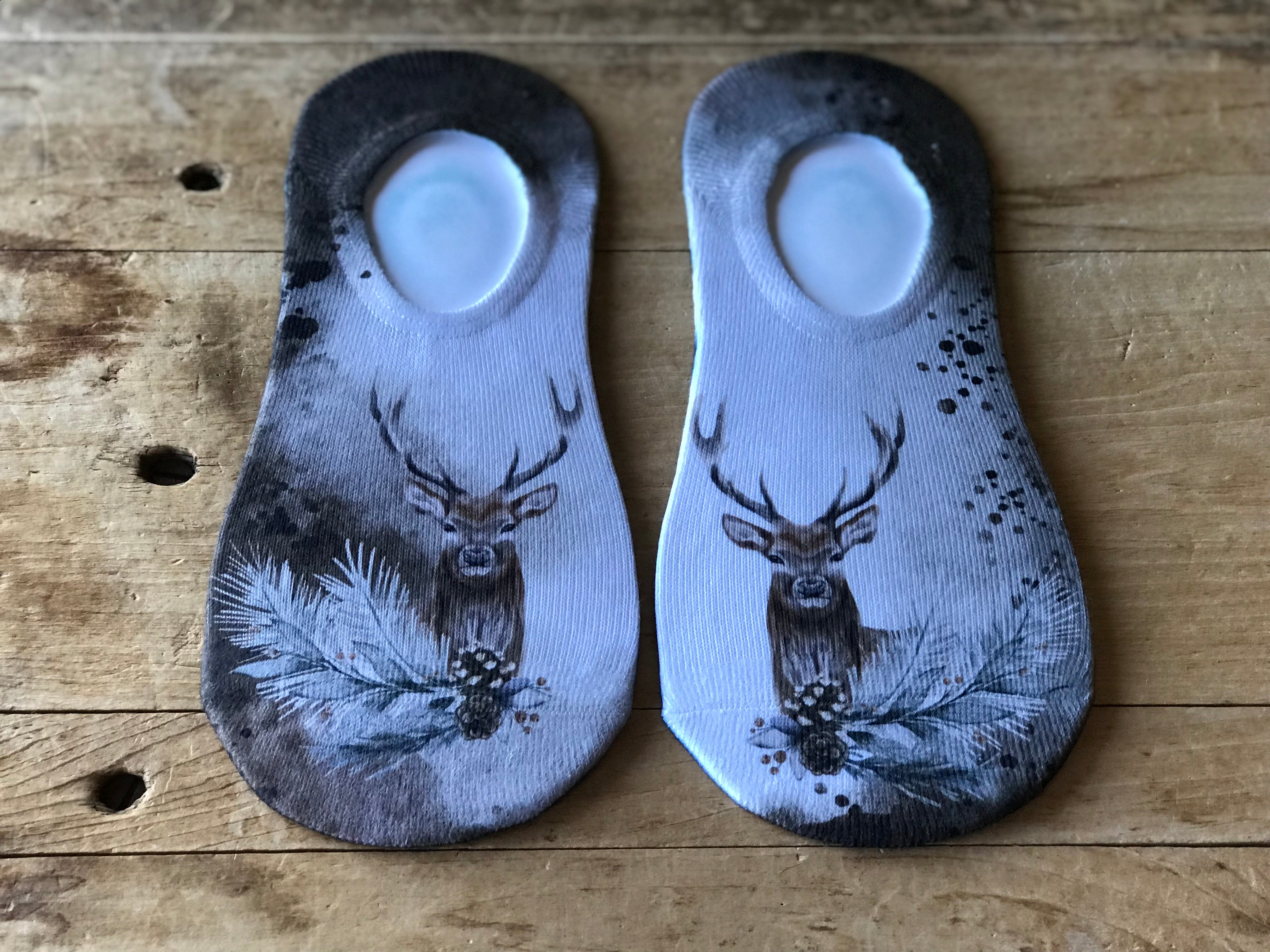 Woodland Deer No-Show Socks