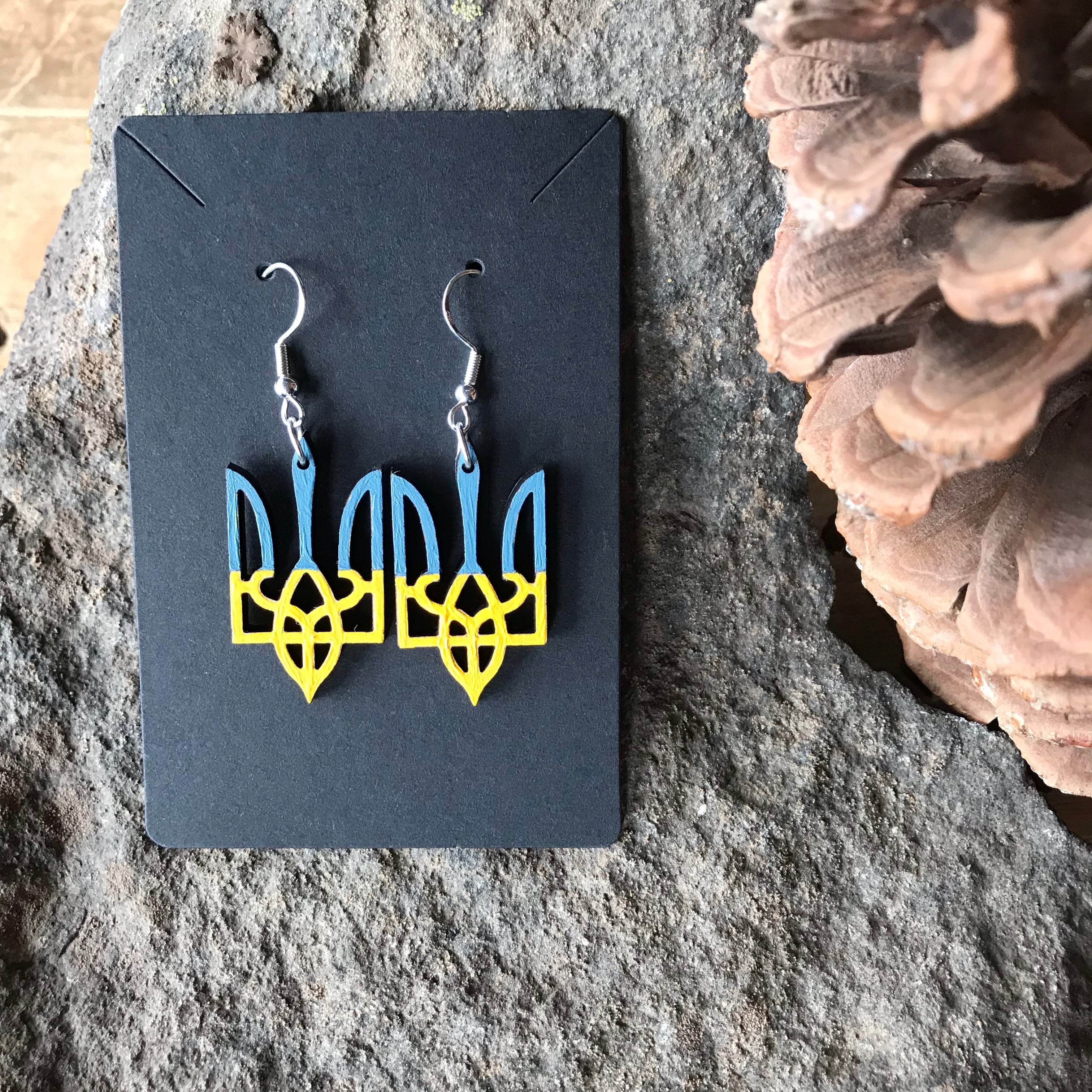 Bestseller - Support Ukraine Trident Dangle Earrings