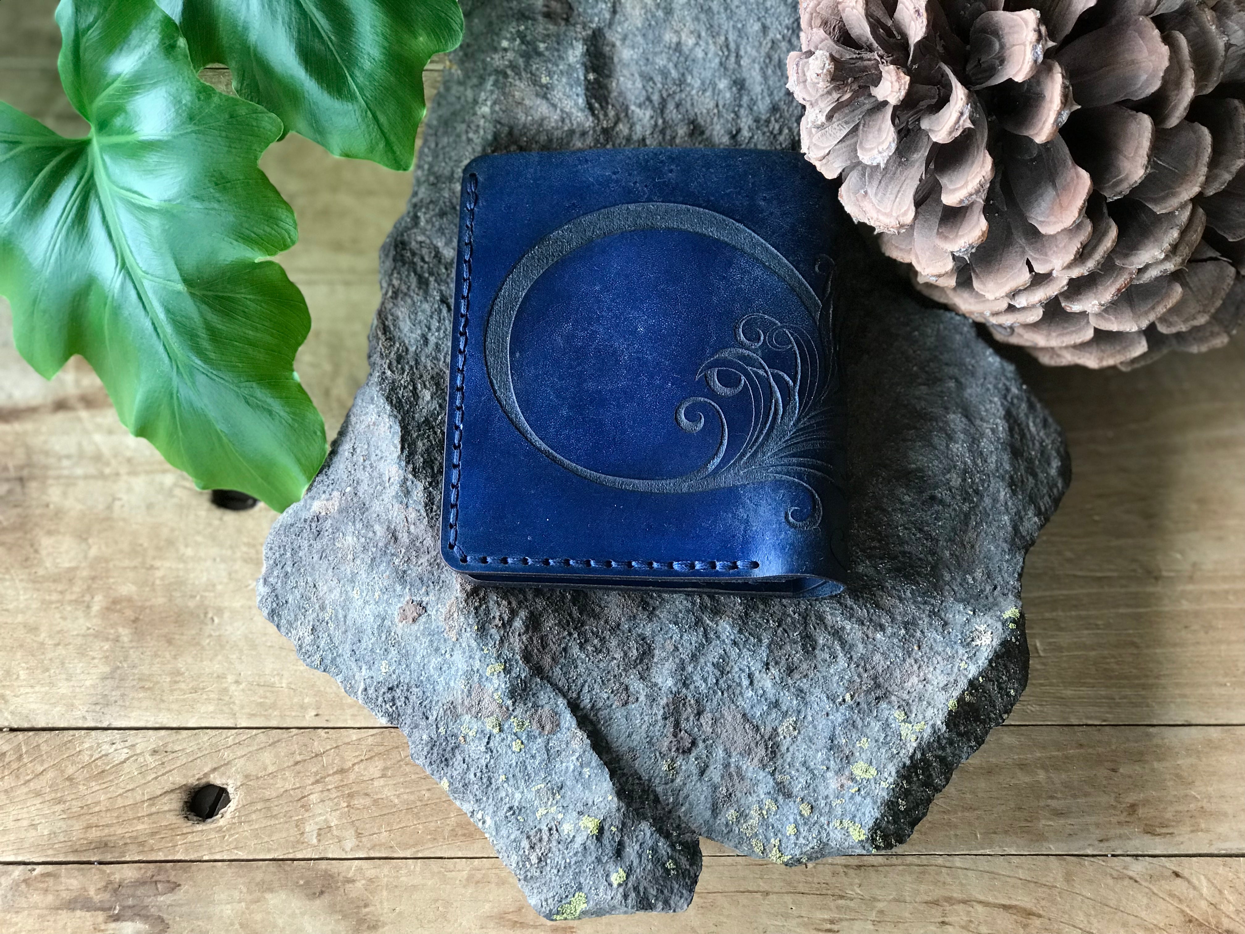 Peacock Blue Leather Bifold Wallet