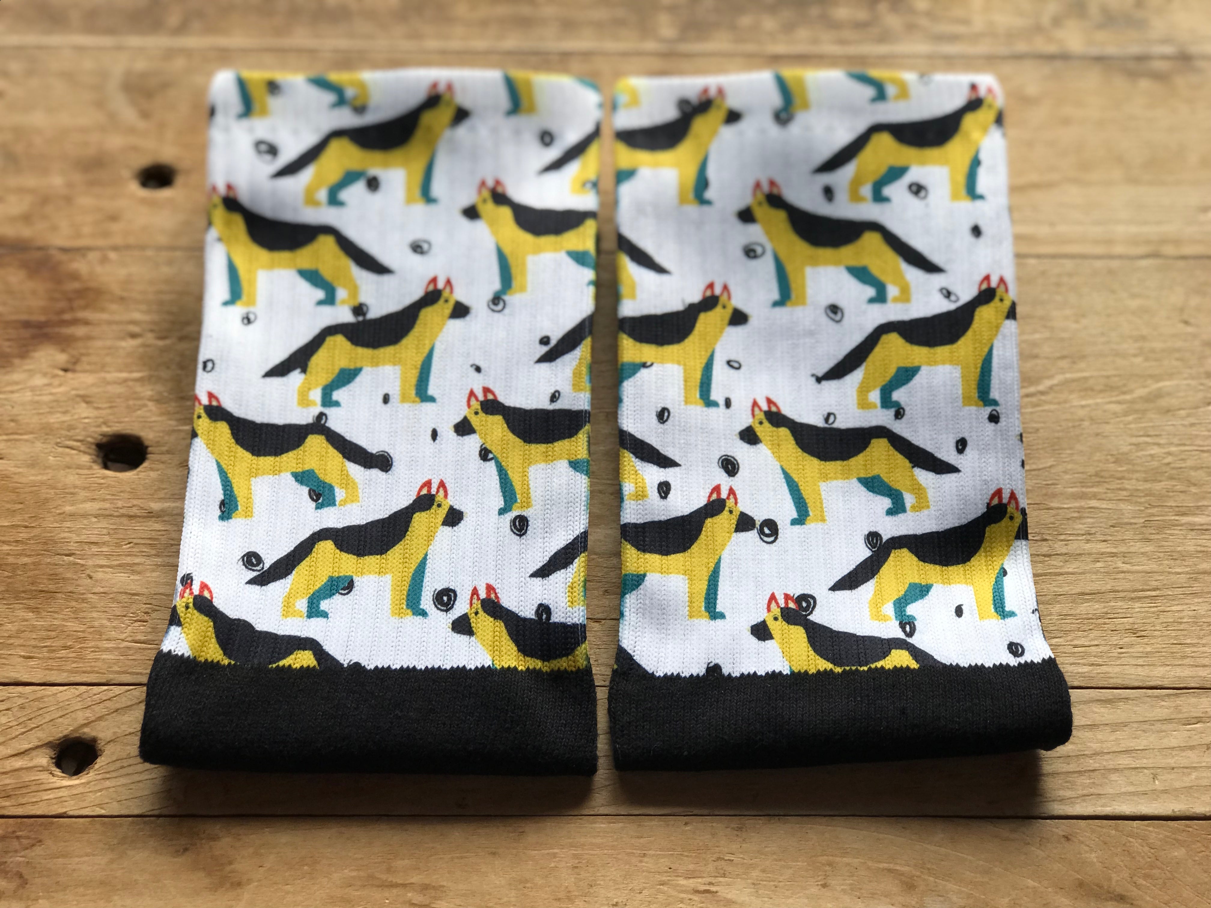 Geometric German Shepherd Crew Socks