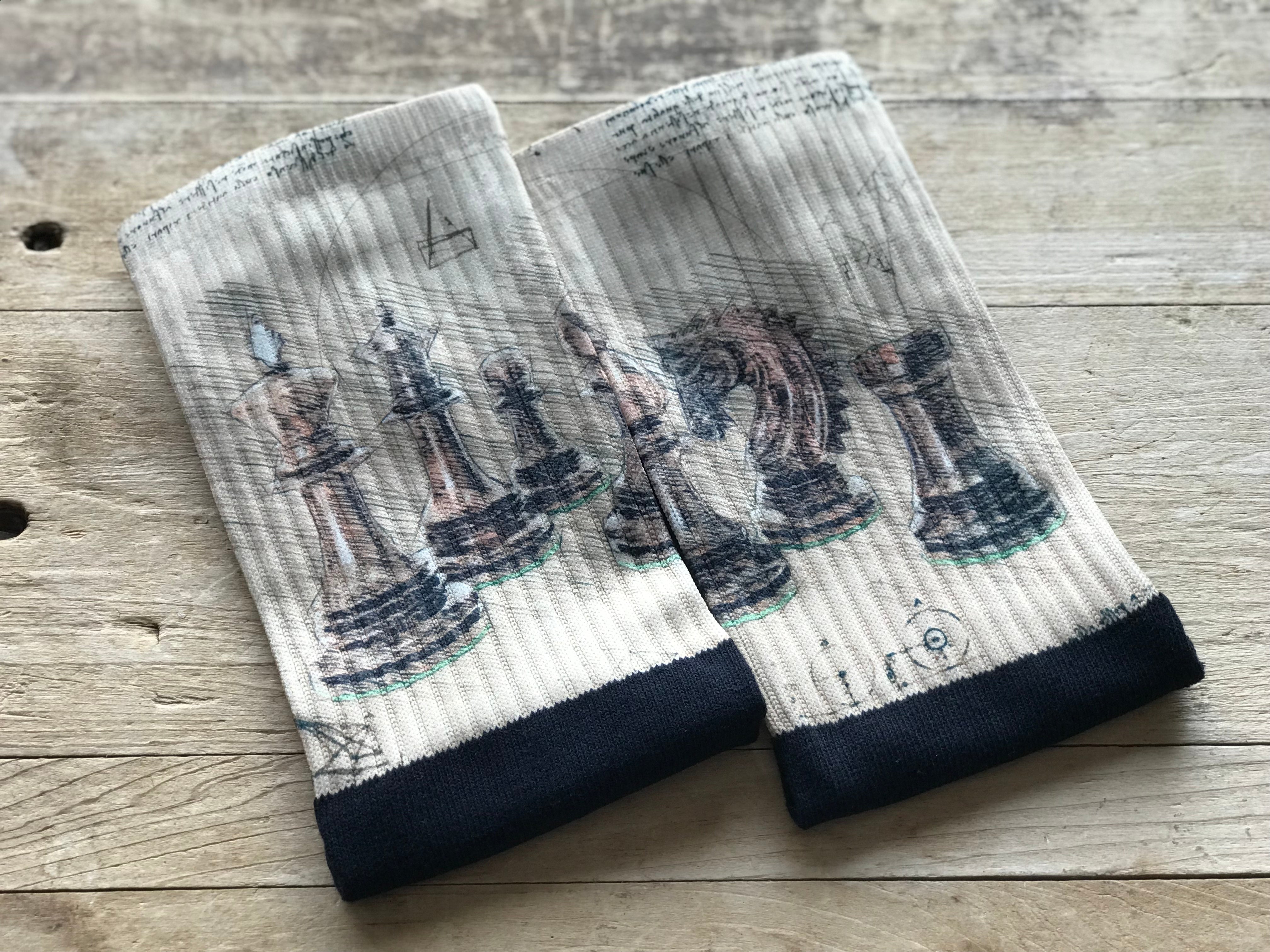 Chess Pieces Crew Socks