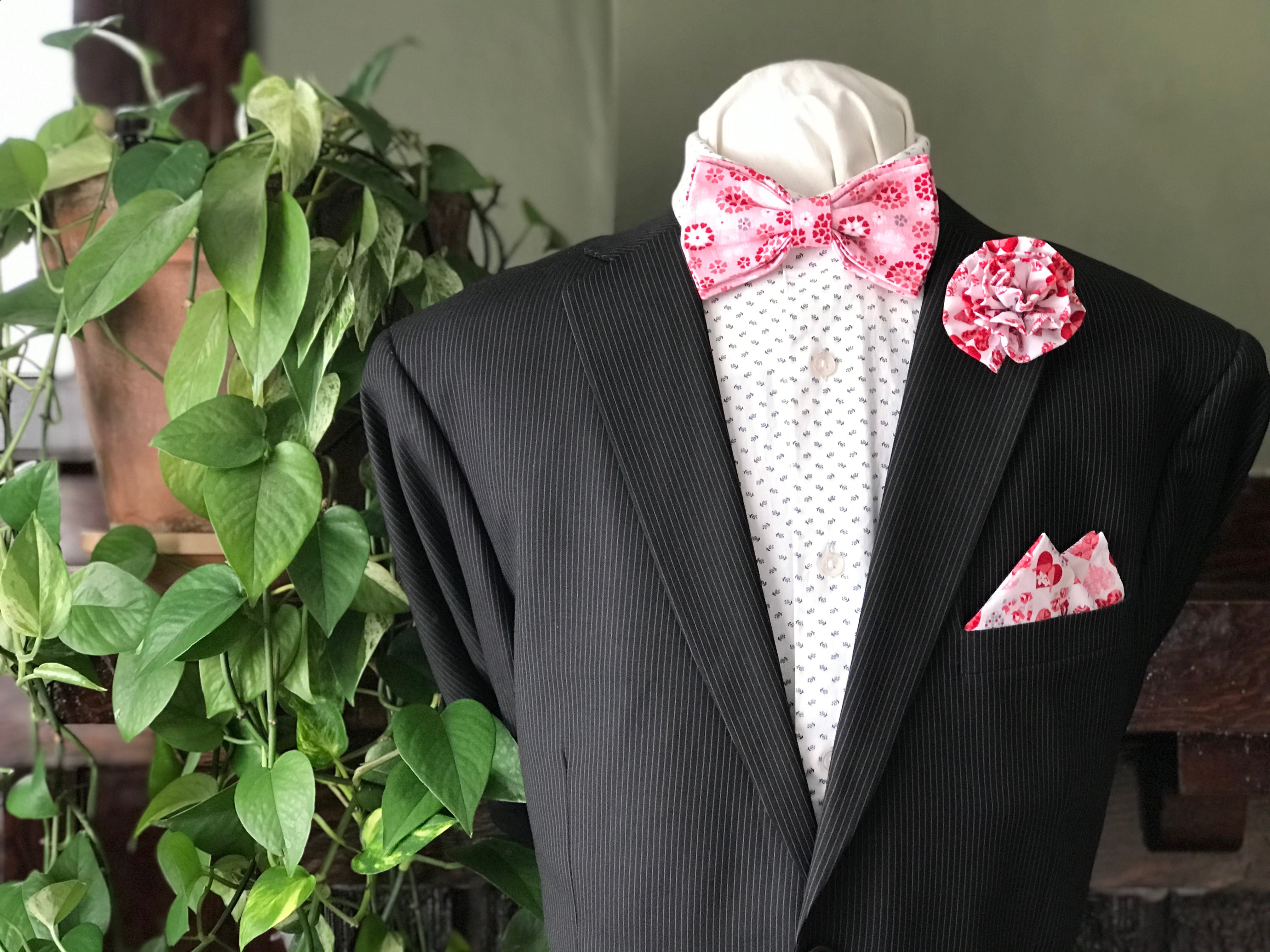 Valentine’s Day Sweet Sensations Bow Tie, Pocket Square, & Lapel Pin