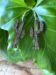 Boho Cactus Dangle Earrings