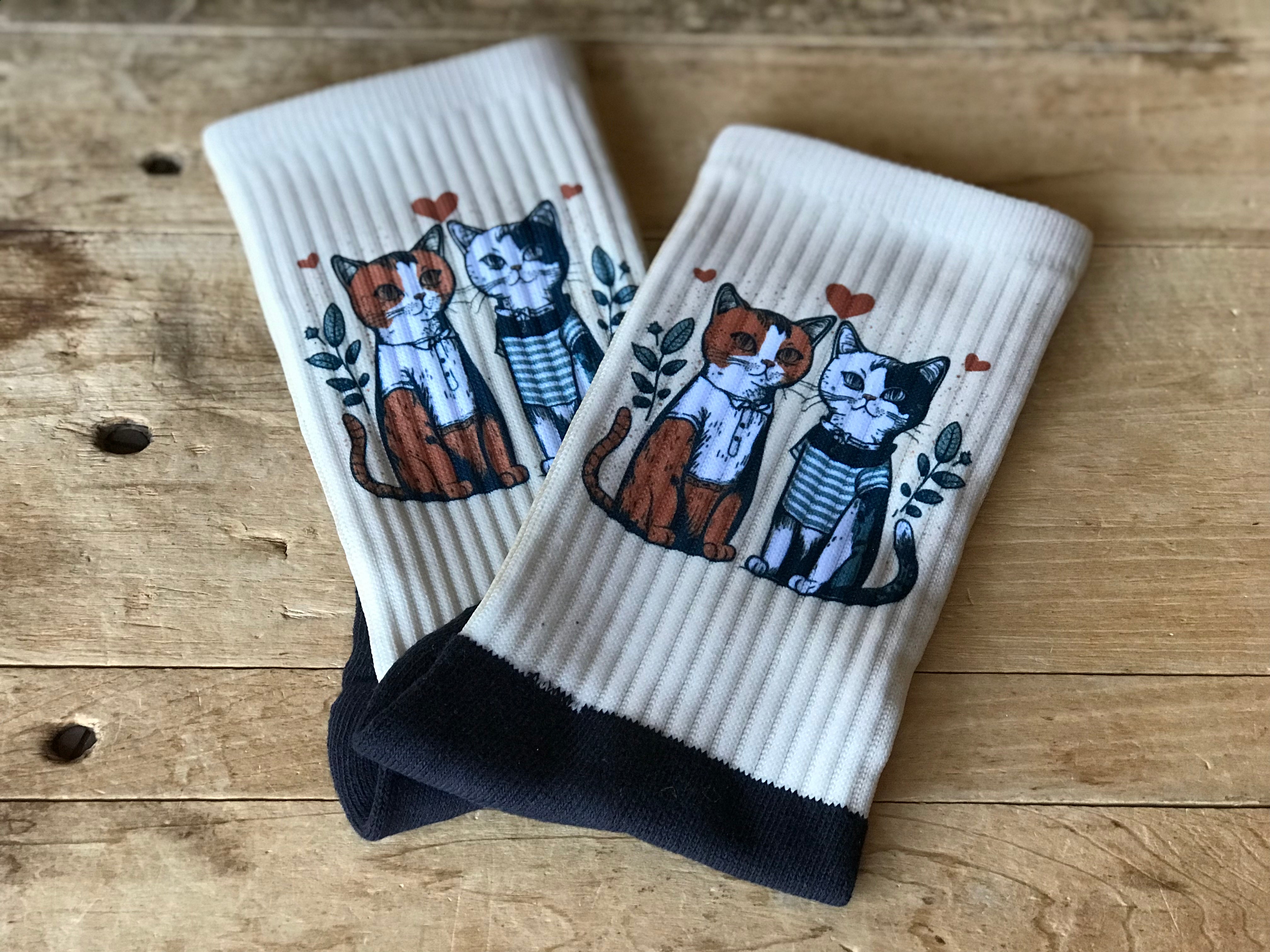 Cats in Love Crew Socks