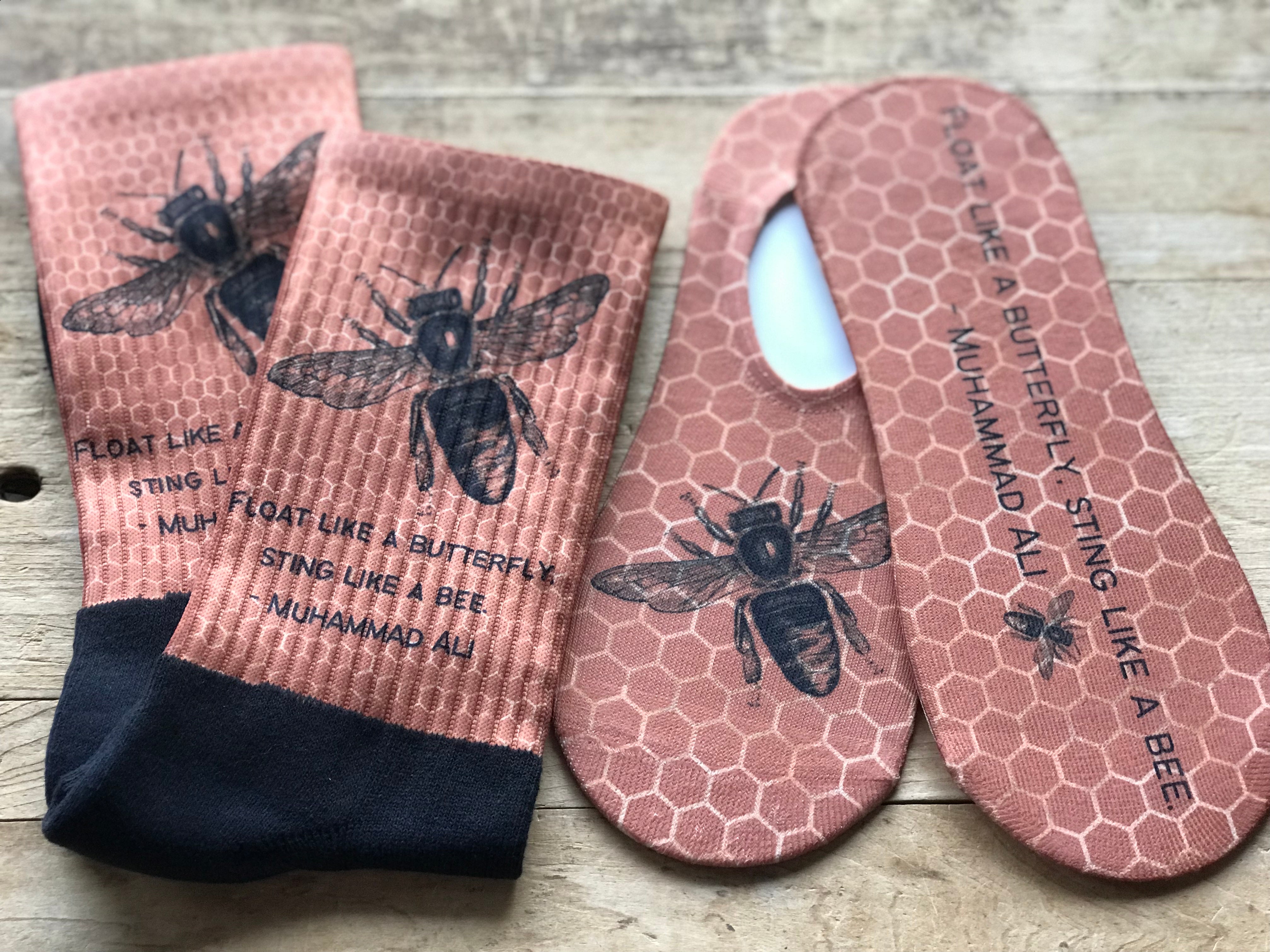 Float Like a Butterfly, Sting Like a Bee His & Hers Socks