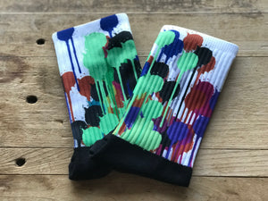 Rainbow Paint Splatter His & Hers Socks