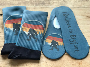 I Believe in Bigfoot His & Hers Socks