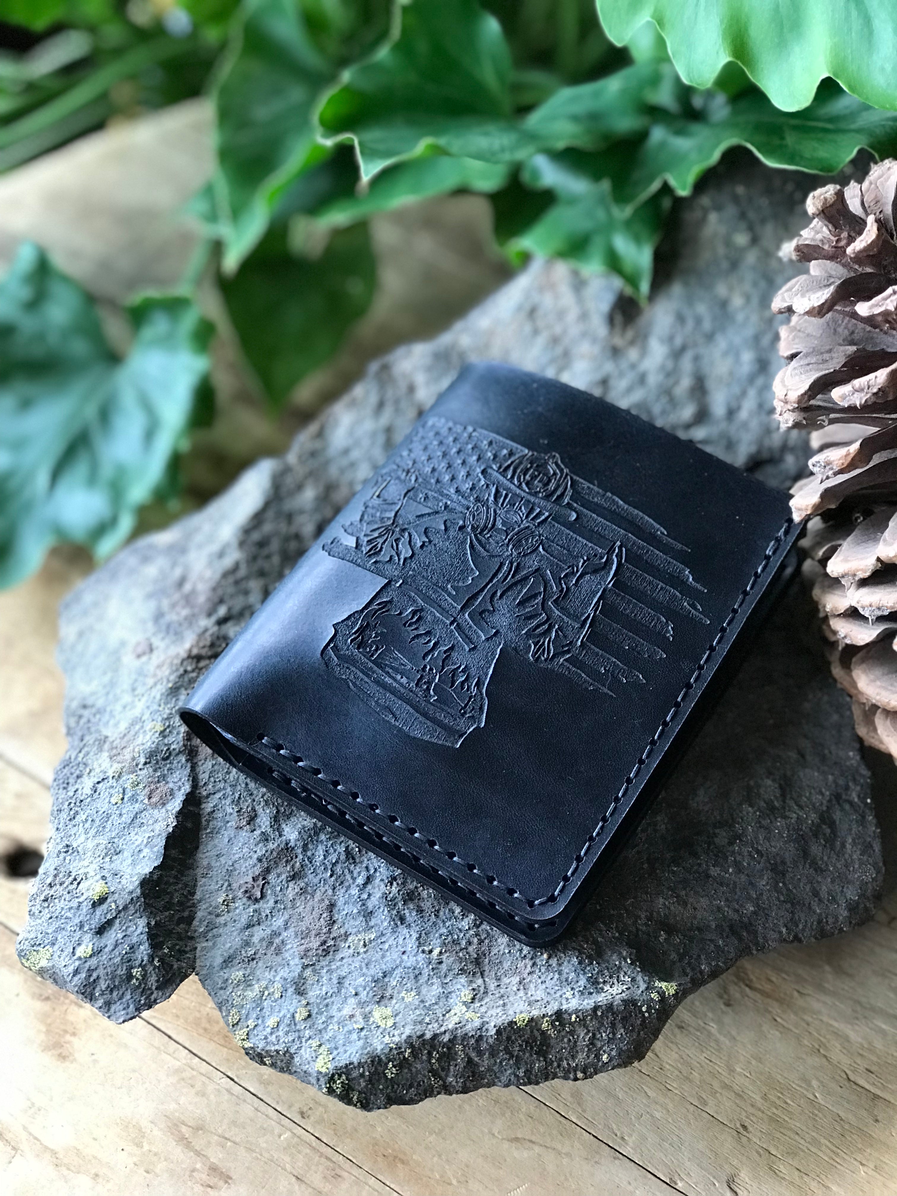 Firefighter Leather Bifold Wallet (Black)