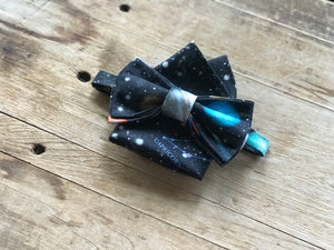 Adjustable Bow Tie with Coordinating Pocket Square — Planets and Solar System Print