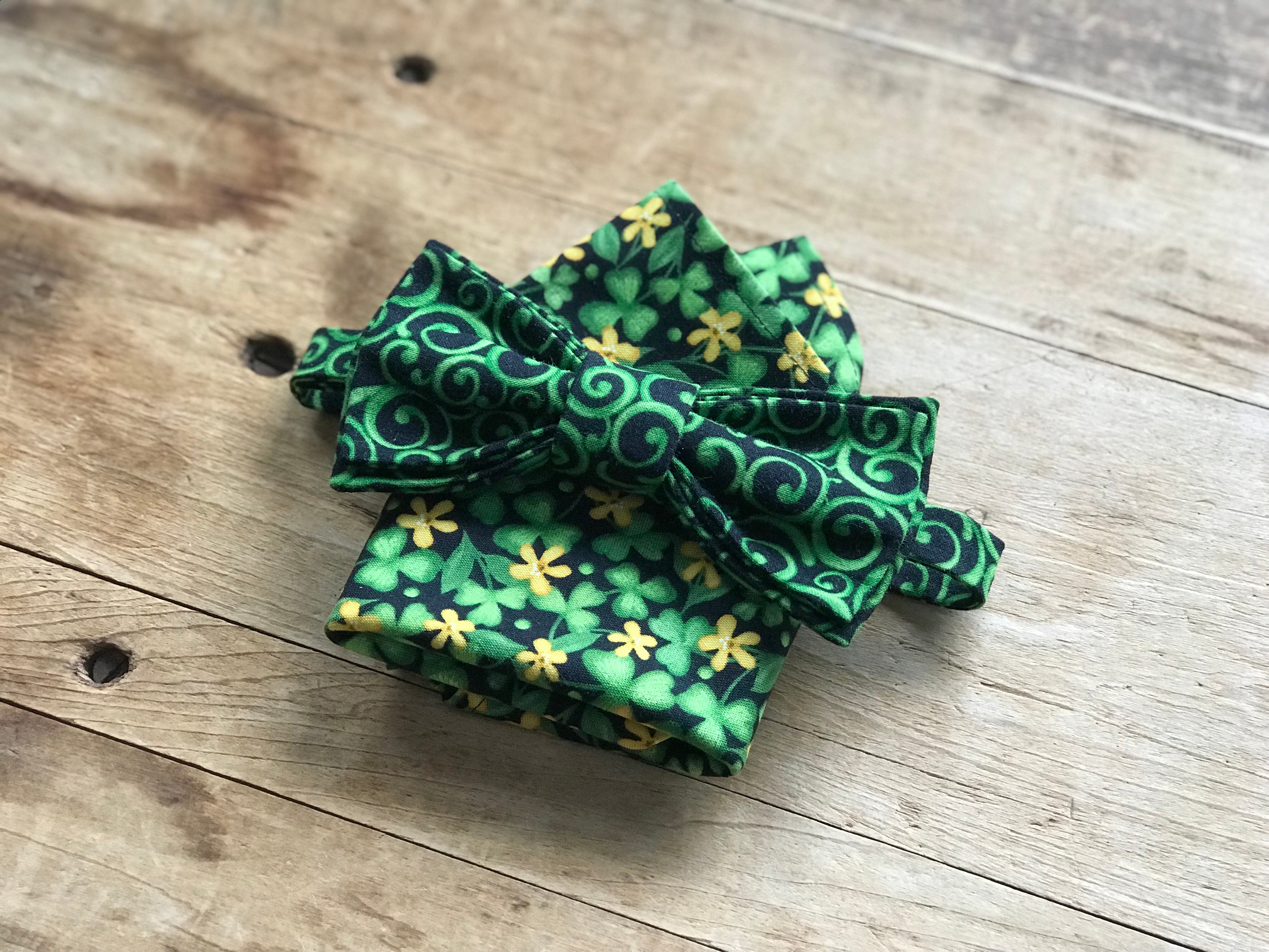 St. Patrick’s Day Gents Bow Tie, Pocket Square, and Lapel Pin Set
