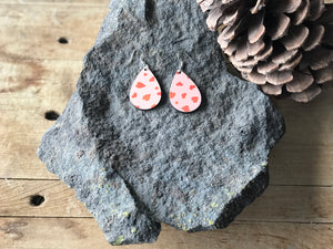Red Hearts Teardrop Earrings