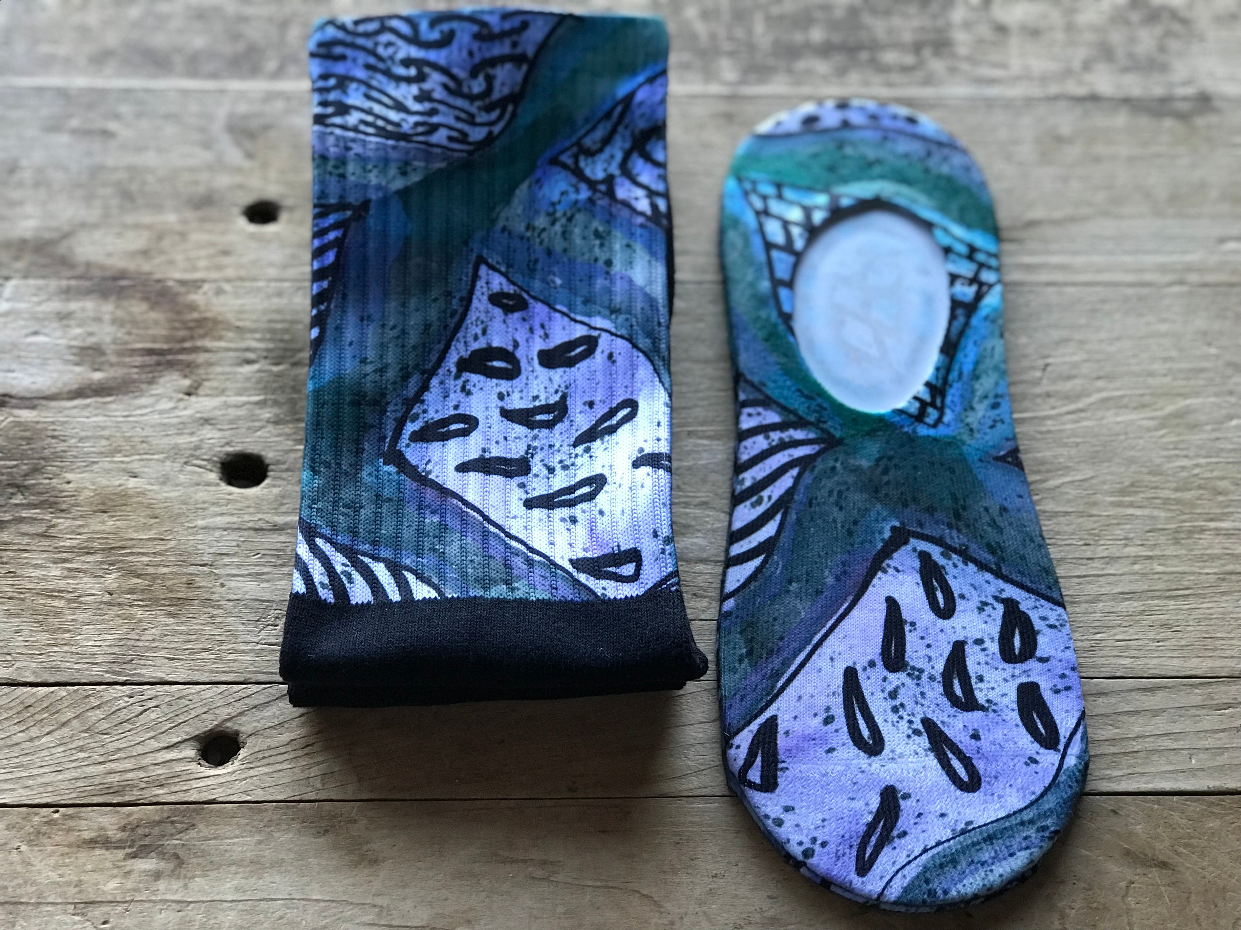 "Letting Go" Abstract His & Hers Socks