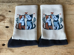 Cats in Love Crew Socks