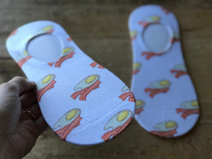 Bacon and Eggs No-Show Socks (Set of 3)