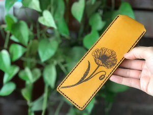Bird and Flower Leather Pencil Case