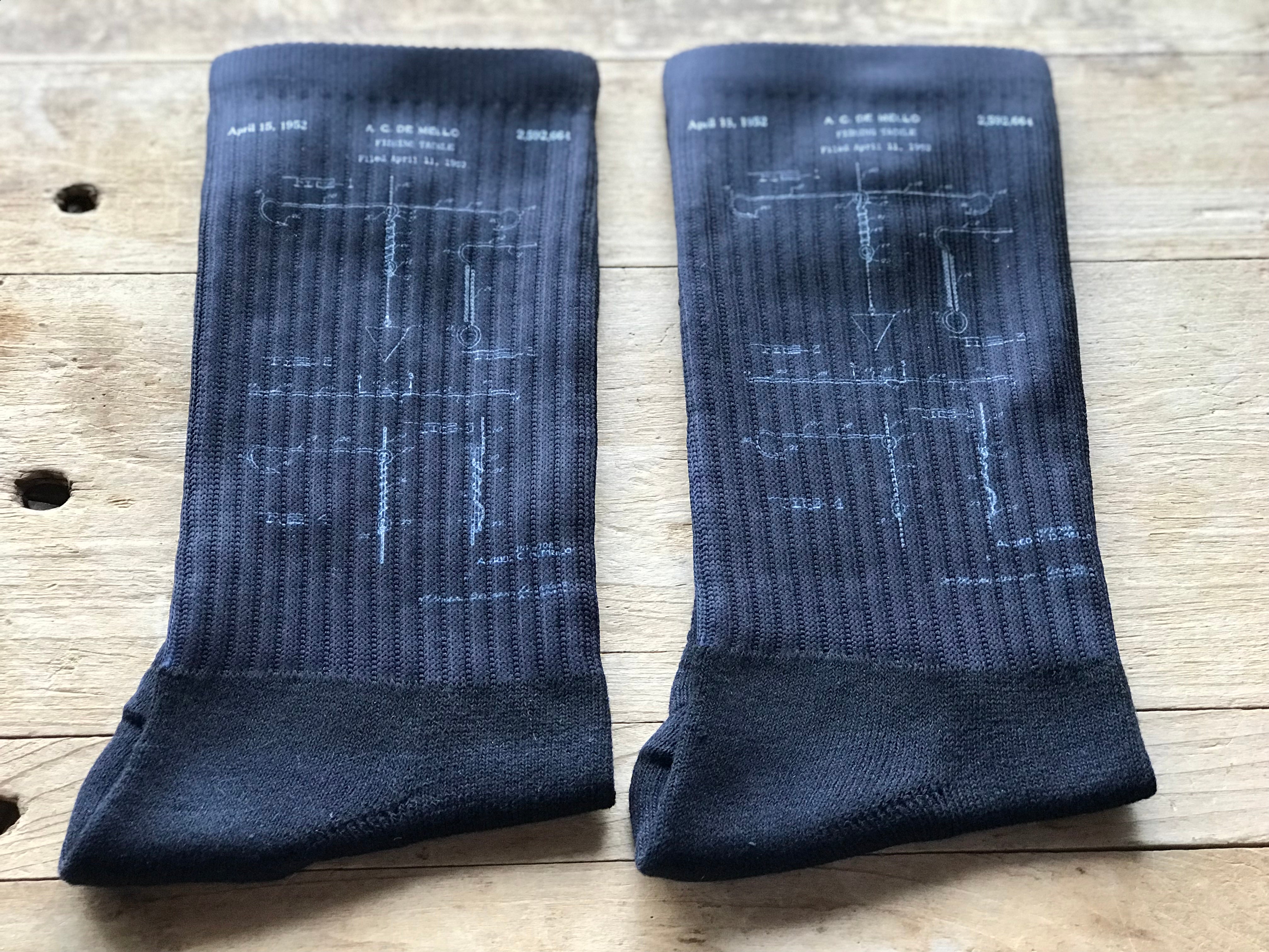 Fishing Tackle Schematic Crew Socks