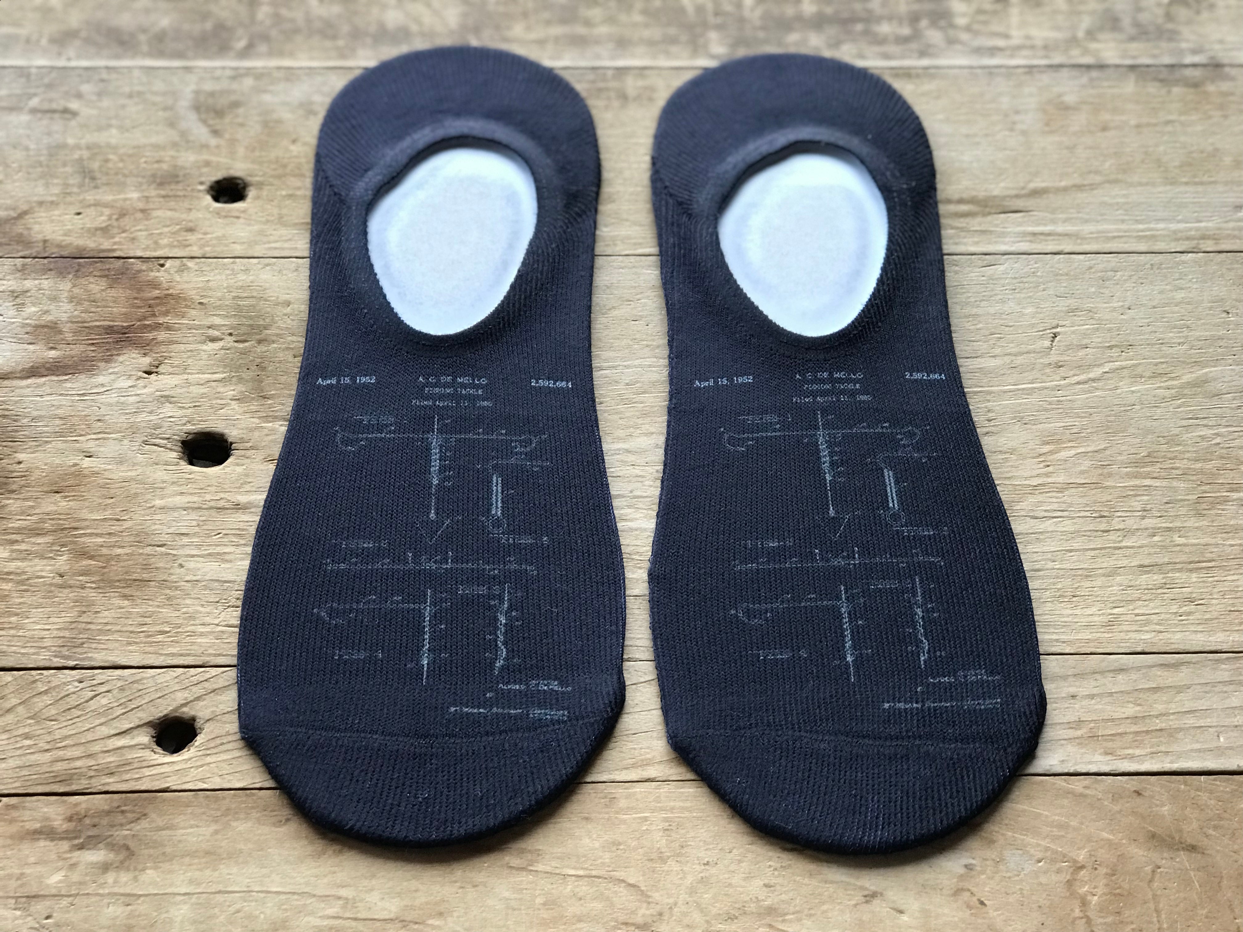 Fishing Tackle Schematic No-Show Socks