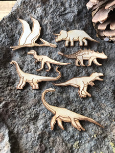 Wood Dinosaur Sticker Pack