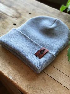Live Simply Leather Patch - Heather Grey Beanie